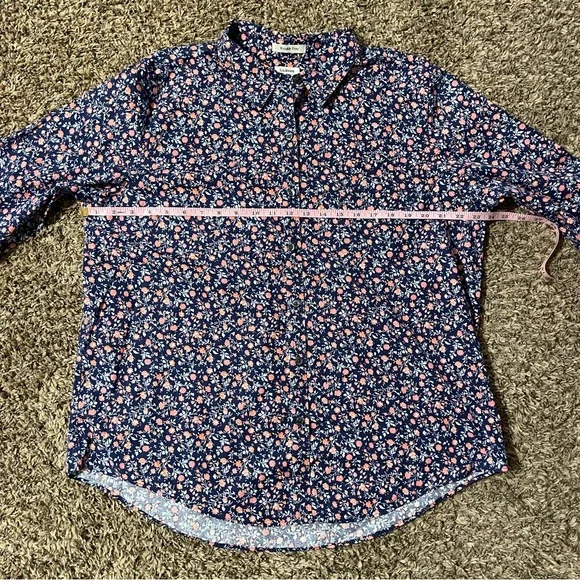 LL Bean Womens XL Reg Wrinkle Free Purple Dainty Floral Button Down Shirt - Picture 7 of 8